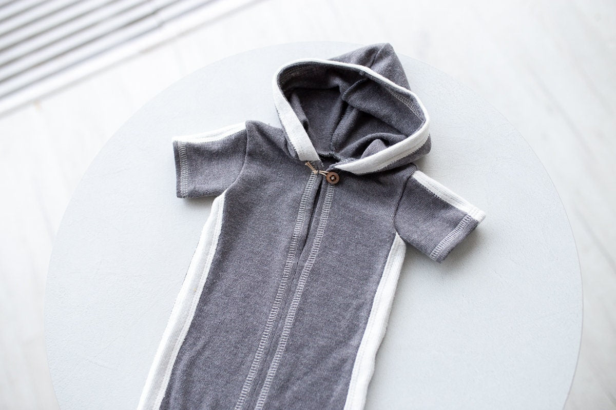 Newborn boy photo outfit,Newborn Outfit Photo Props,Romper with hood,Newborn Photography props,Newborn Photo Props,Newborn Outfit Boy, RTS!