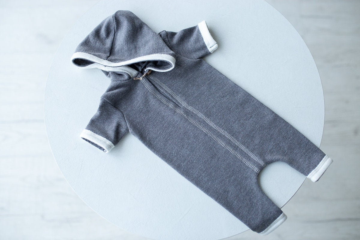 Newborn boy photo outfit,Newborn Outfit Photo Props,Romper with hood,Newborn Photography props,Newborn Photo Props,Newborn Outfit Boy,RTS!