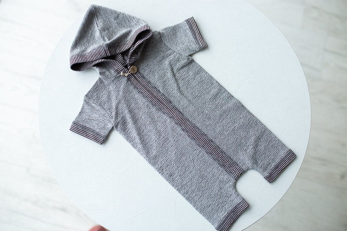 RTS! Newborn boy photo outfit,Newborn Outfit Photo Props,Romper with hood,Newborn Photography props,Newborn Photo Props,Newborn Outfit Boy
