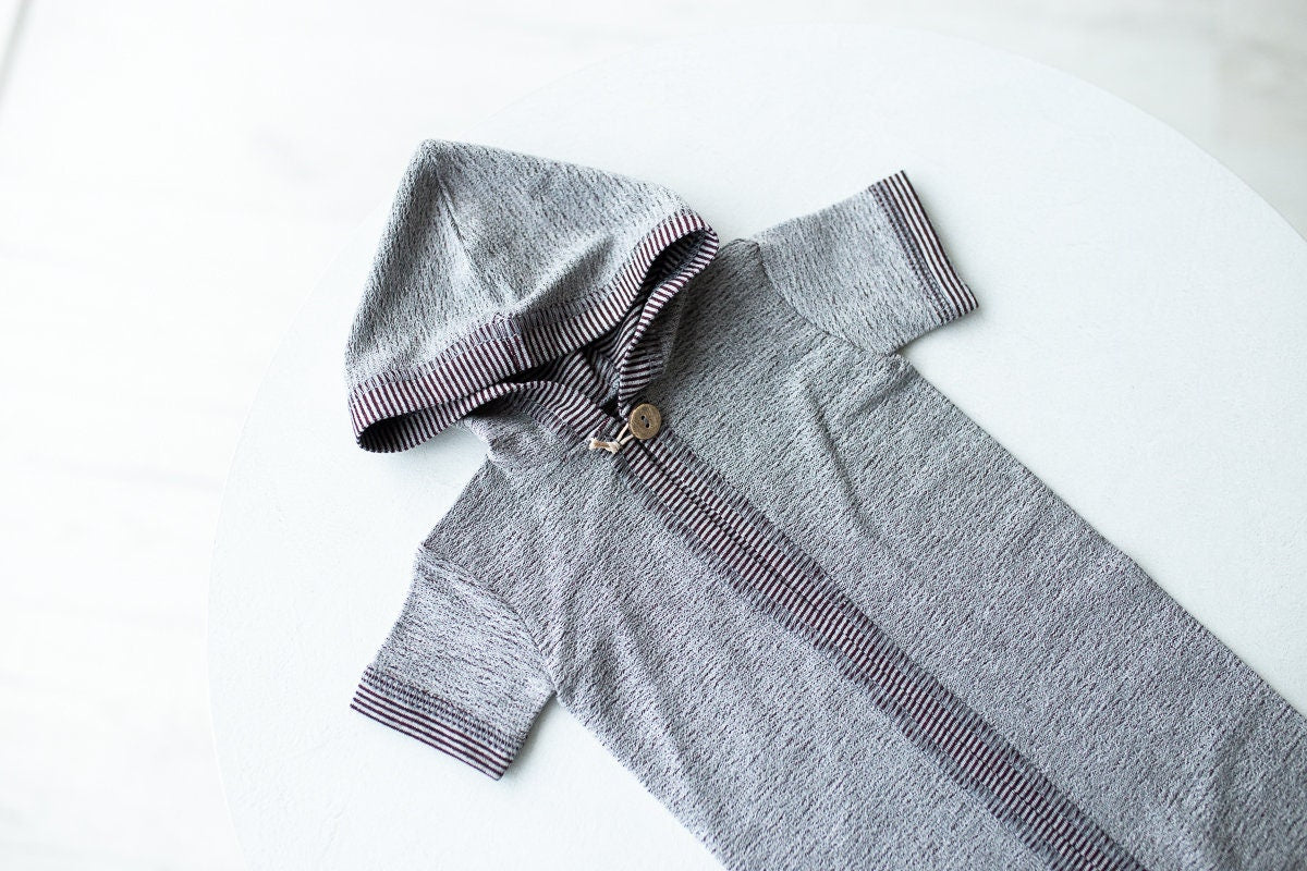 RTS! Newborn boy photo outfit,Newborn Outfit Photo Props,Romper with hood,Newborn Photography props,Newborn Photo Props,Newborn Outfit Boy