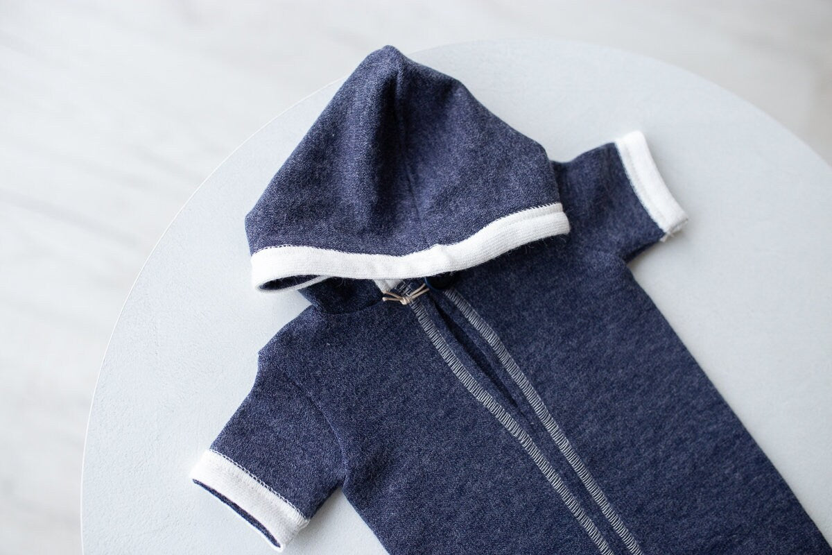 Newborn boy photo outfit,Newborn Outfit Photo Props,Romper with hood,Newborn Photography props,Newborn Photo Props,Newborn Outfit Boy, RTS!