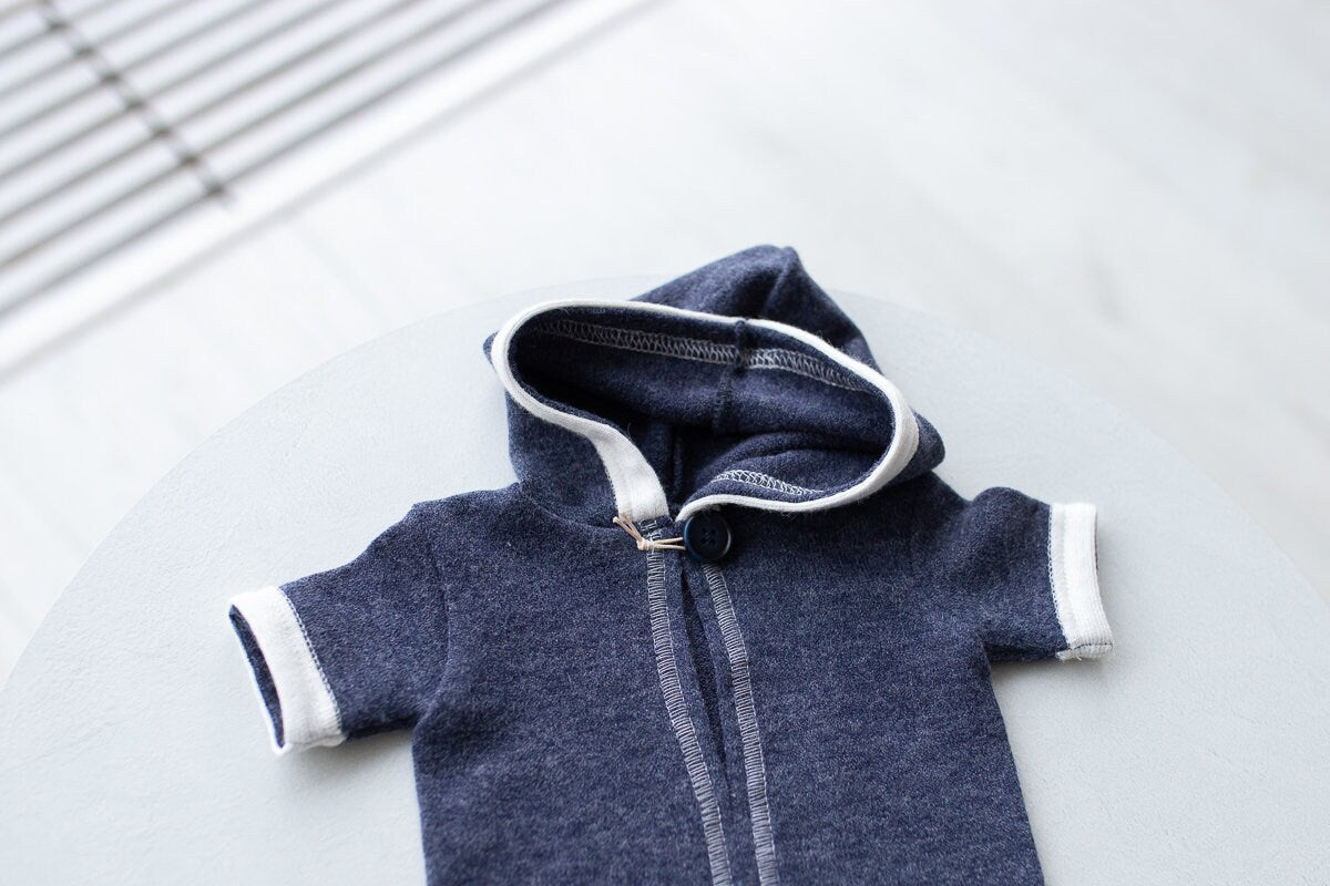 Newborn boy photo outfit,Newborn Outfit Photo Props,Romper with hood,Newborn Photography props,Newborn Photo Props,Newborn Outfit Boy, RTS!