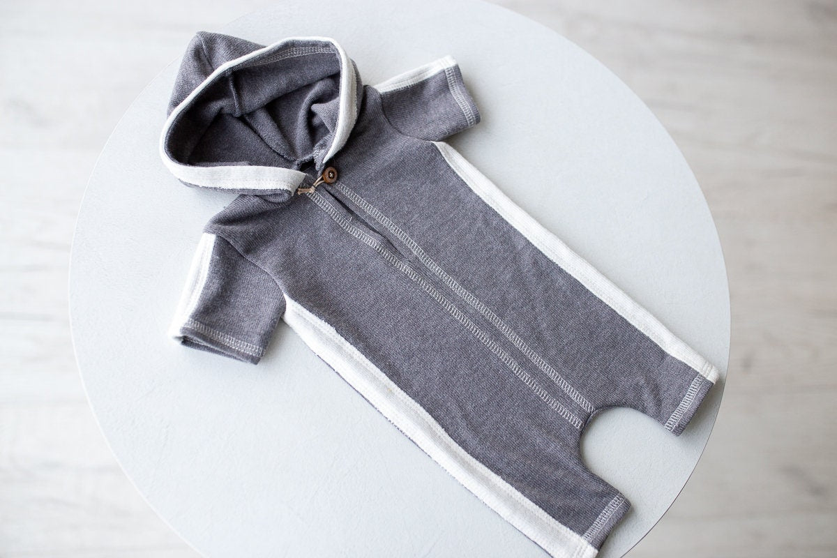 Newborn boy photo outfit,Newborn Outfit Photo Props,Romper with hood,Newborn Photography props,Newborn Photo Props,Newborn Outfit Boy, RTS!