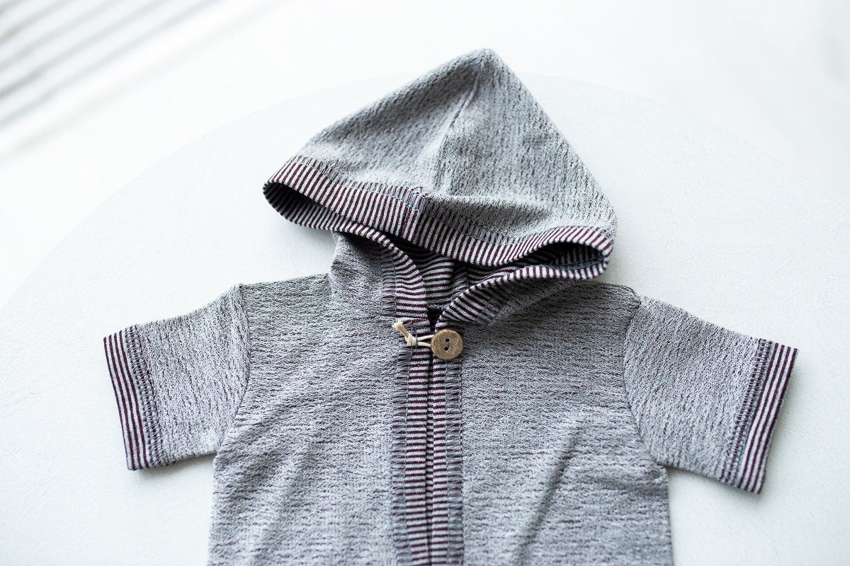 RTS! Newborn boy photo outfit,Newborn Outfit Photo Props,Romper with hood,Newborn Photography props,Newborn Photo Props,Newborn Outfit Boy