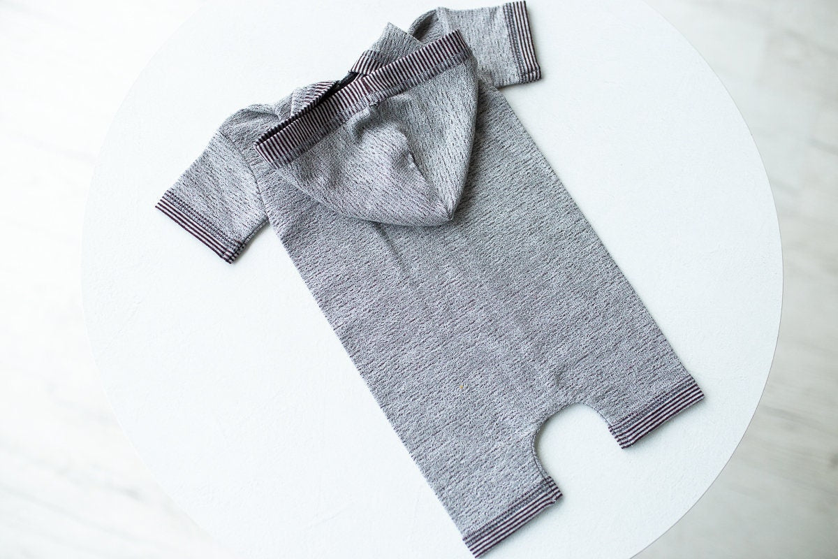 RTS! Newborn boy photo outfit,Newborn Outfit Photo Props,Romper with hood,Newborn Photography props,Newborn Photo Props,Newborn Outfit Boy