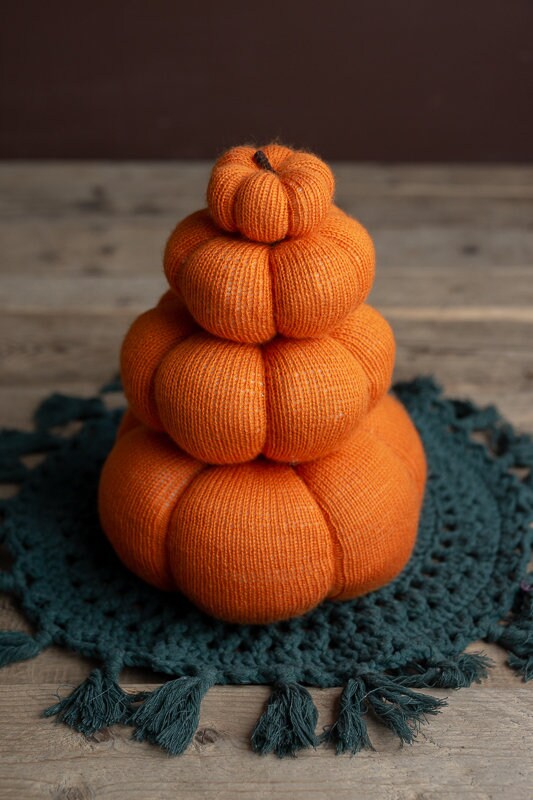 Newborn Knit Pumpkins Toys, Newborn Pumpkin Decor, Pumpkins Fall Decor Autumn,Knitted Newborn Photography Props Set, Newborn Photo Props