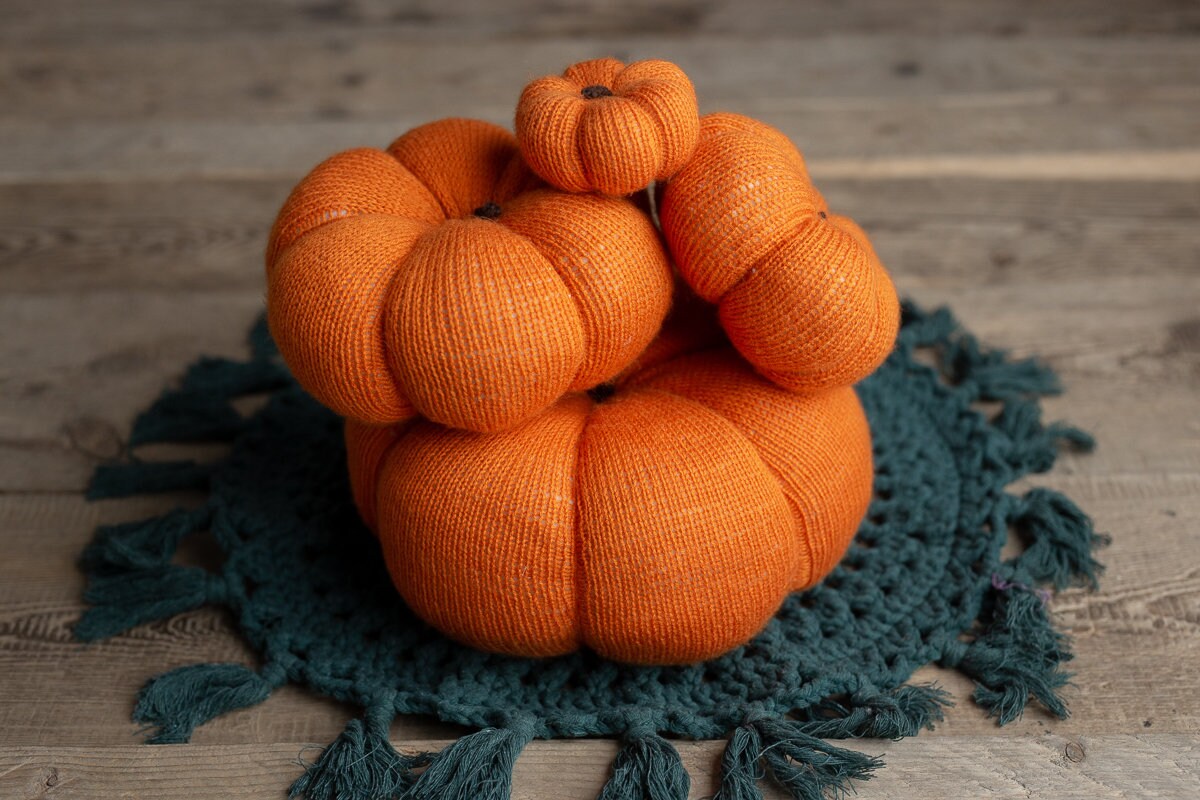 Newborn Knit Pumpkins Toys, Newborn Pumpkin Decor, Pumpkins Fall Decor Autumn,Knitted Newborn Photography Props Set, Newborn Photo Props