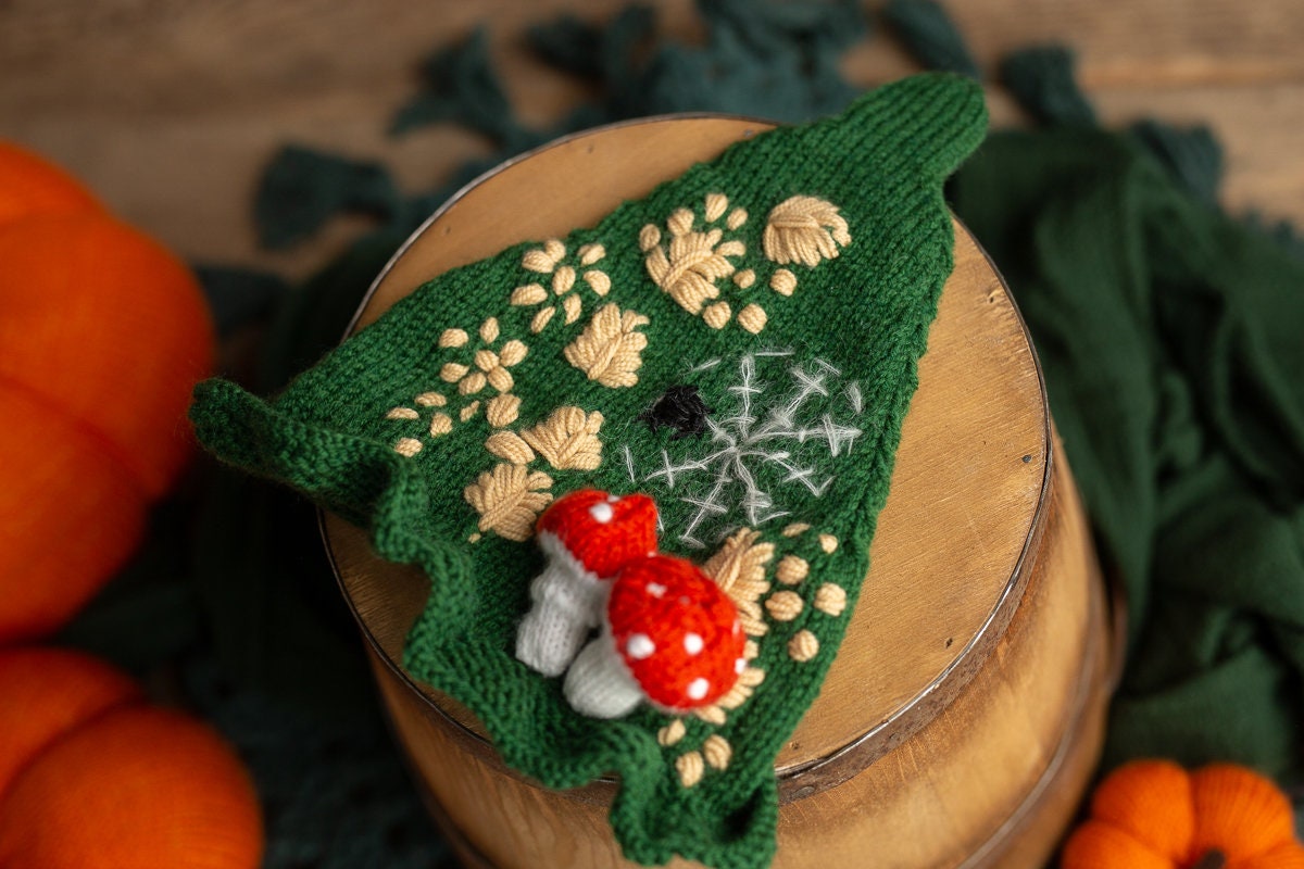 Newborn Halloween Outfit, Newborn Wizard Hat, Newborn Halloween Hat, Newborn Knit Photo Prop, Newborn Photography Prop,Newborn Knitted prop