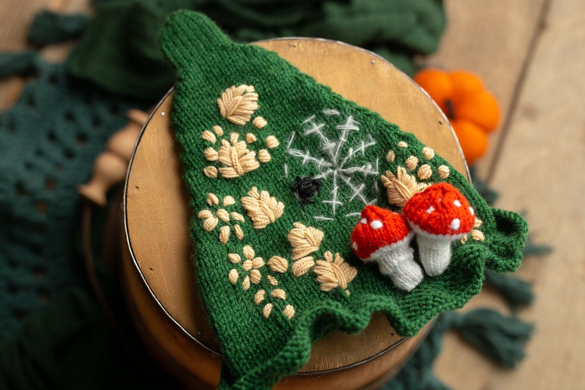 Newborn Halloween Outfit, Newborn Wizard Hat, Newborn Halloween Hat, Newborn Knit Photo Prop, Newborn Photography Prop,Newborn Knitted prop