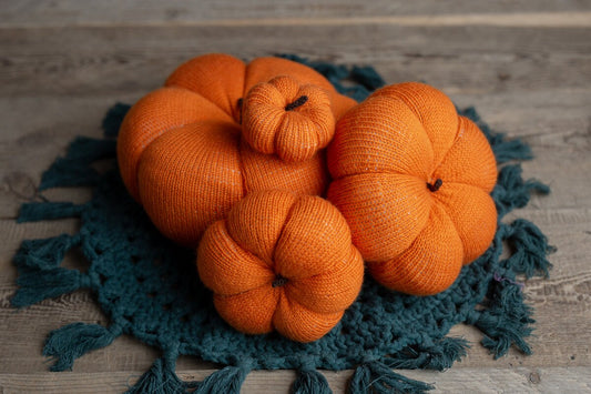 Newborn Knit Pumpkins Toys, Newborn Pumpkin Decor, Pumpkins Fall Decor Autumn,Knitted Newborn Photography Props Set, Newborn Photo Props