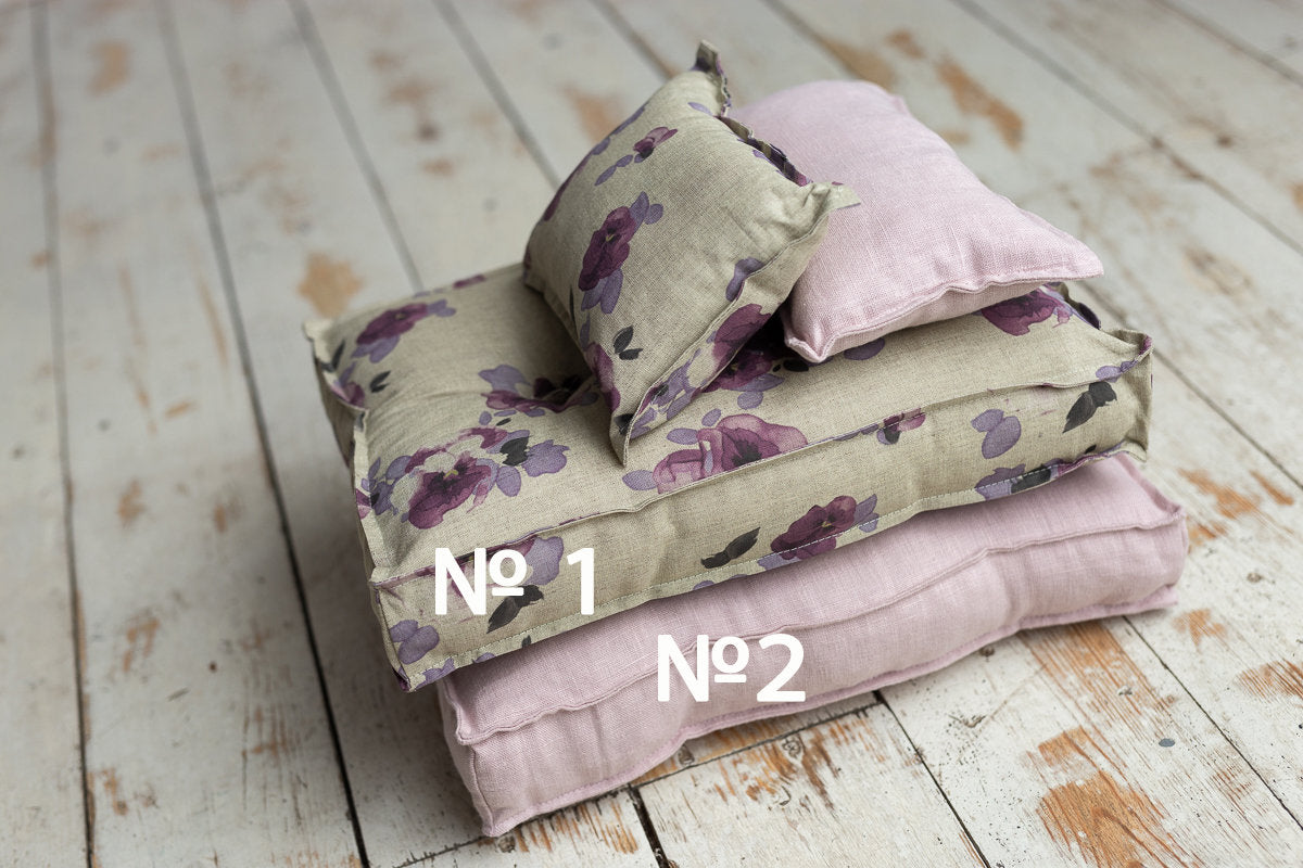 Newborn linen Posing Bed and Pillow, Newborn Floor Poser Pillow, Newborn Bedding Prop, Newborn Photography Props Bed, Newborn Posing Pillow