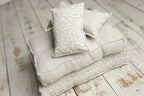 Newborn linen Posing Bed and Pillow, Newborn Floor Poser Pillow, Newborn Bedding Prop, Newborn Photography Props Bed, Newborn Posing Pillow
