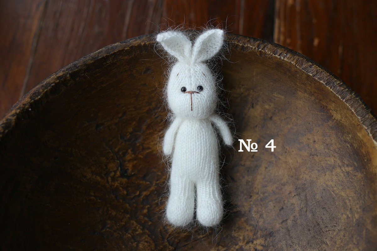 Knitted Newborn  Bunny Toy for Photography,Newborn Crochet Rabbit Toy,Newborn Photography props,Easter bunny knitted toy,Newborn Props Set