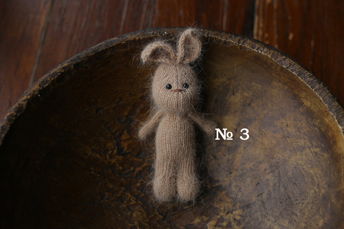 Knitted Newborn  Bunny Toy for Photography,Newborn Crochet Rabbit Toy,Newborn Photography props,Easter bunny knitted toy,Newborn Props Set