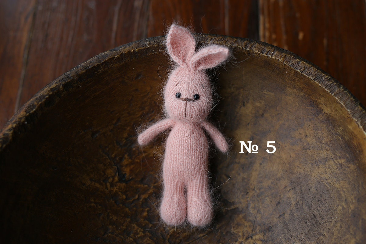 Knitted Newborn  Bunny Toy for Photography,Newborn Crochet Rabbit Toy,Newborn Photography props,Easter bunny knitted toy,Newborn Props Set