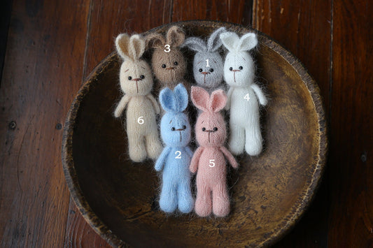 Knitted Newborn  Bunny Toy for Photography,Newborn Crochet Rabbit Toy,Newborn Photography props,Easter bunny knitted toy,Newborn Props Set