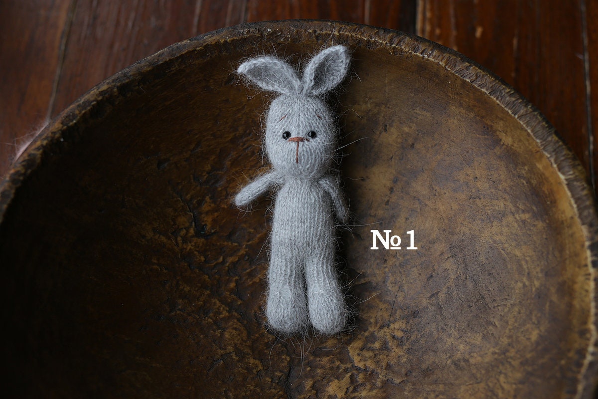 Knitted Newborn  Bunny Toy for Photography,Newborn Crochet Rabbit Toy,Newborn Photography props,Easter bunny knitted toy,Newborn Props Set