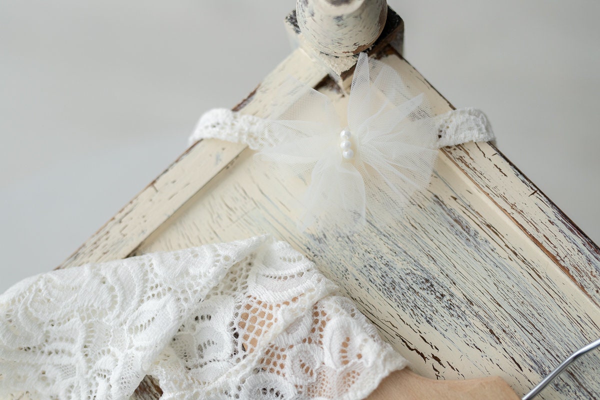 White lace romper for newborn girl photography outfit,Newborn Romper,Newborn Outfit,Newborn romper with Headband,Newborn Photography Prop