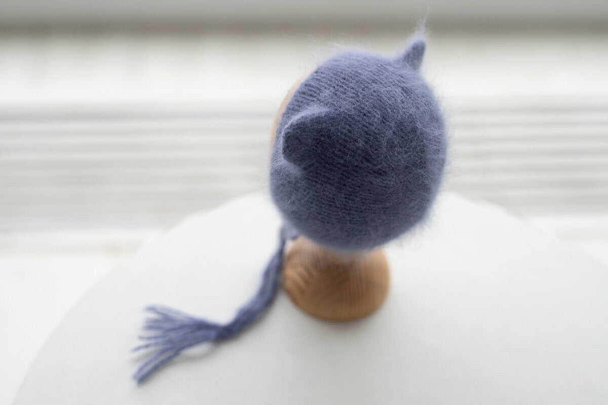 Newborn Knit Bonnet,Newborn Teddy Bear Sleep Hat,Newborn Hat,Newborn outfit,Newborn cap,Newborn photography,Newborn Knitted Sleeper Hat