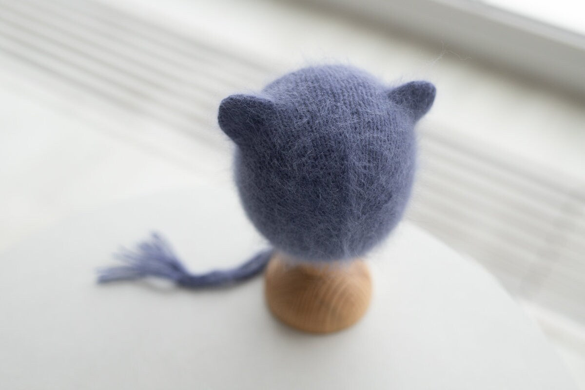 Newborn Knit Bonnet,Newborn Teddy Bear Sleep Hat,Newborn Hat,Newborn outfit,Newborn cap,Newborn photography,Newborn Knitted Sleeper Hat