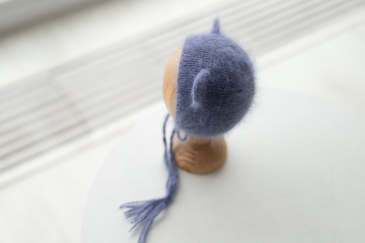 Newborn Knit Bonnet,Newborn Teddy Bear Sleep Hat,Newborn Hat,Newborn outfit,Newborn cap,Newborn photography,Newborn Knitted Sleeper Hat
