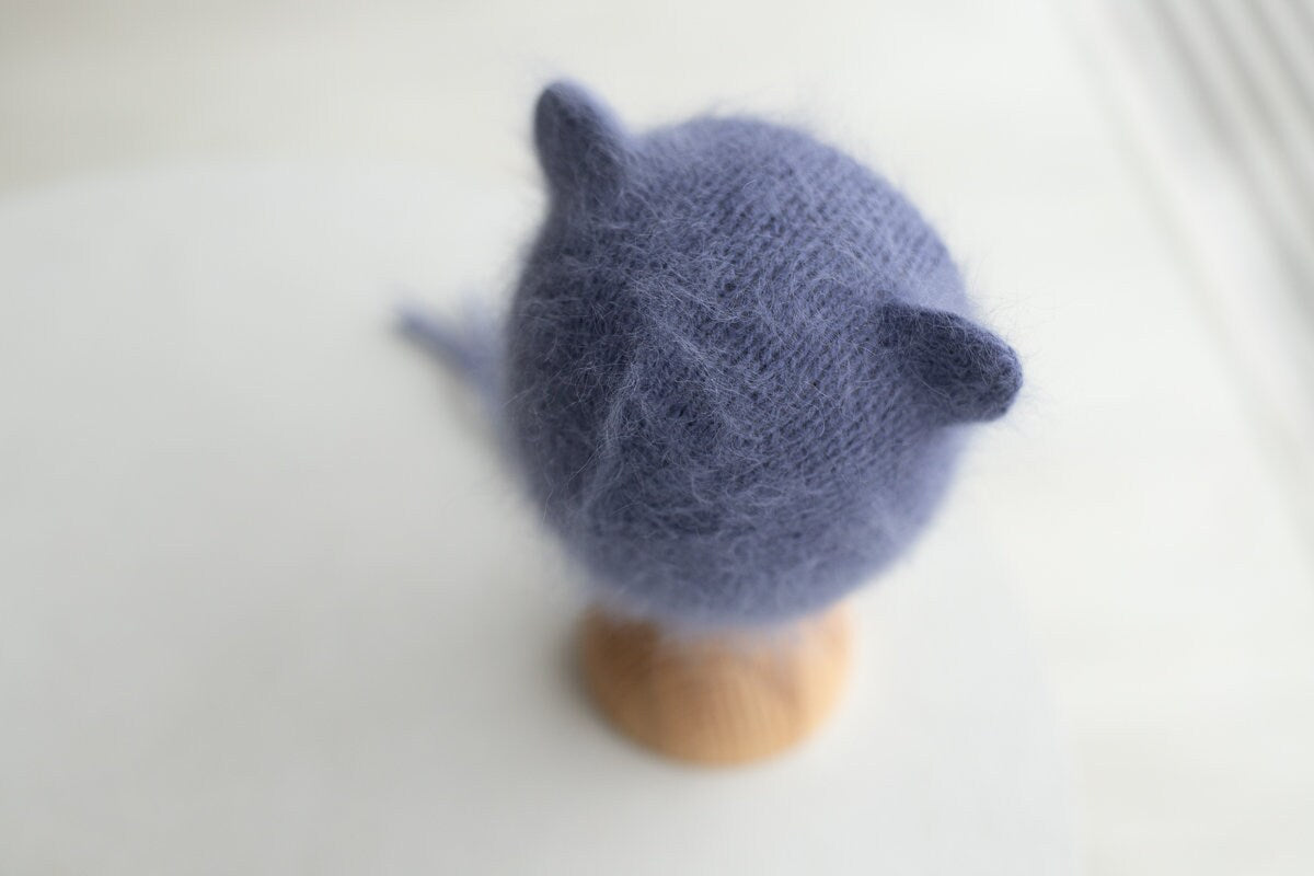 Newborn Knit Bonnet,Newborn Teddy Bear Sleep Hat,Newborn Hat,Newborn outfit,Newborn cap,Newborn photography,Newborn Knitted Sleeper Hat