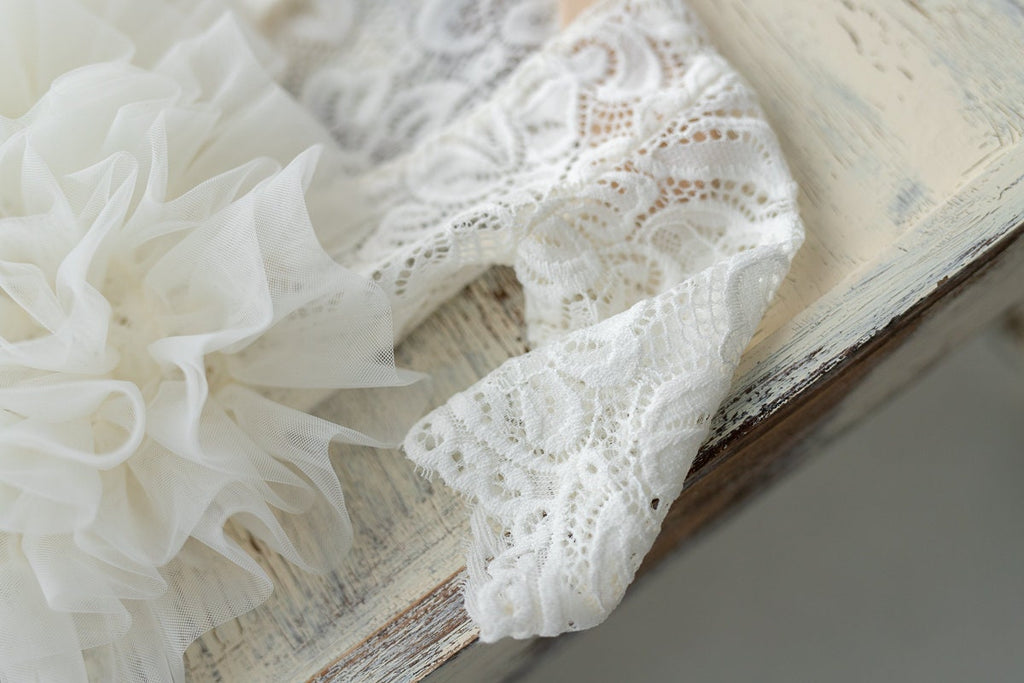 White lace romper for newborn girl photography outfit,Newborn Romper,Newborn Outfit,Newborn romper with Headband,Newborn Photography Prop