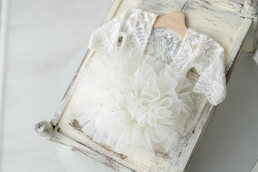 White lace romper for newborn girl photography outfit,Newborn Romper,Newborn Outfit,Newborn romper with Headband,Newborn Photography Prop