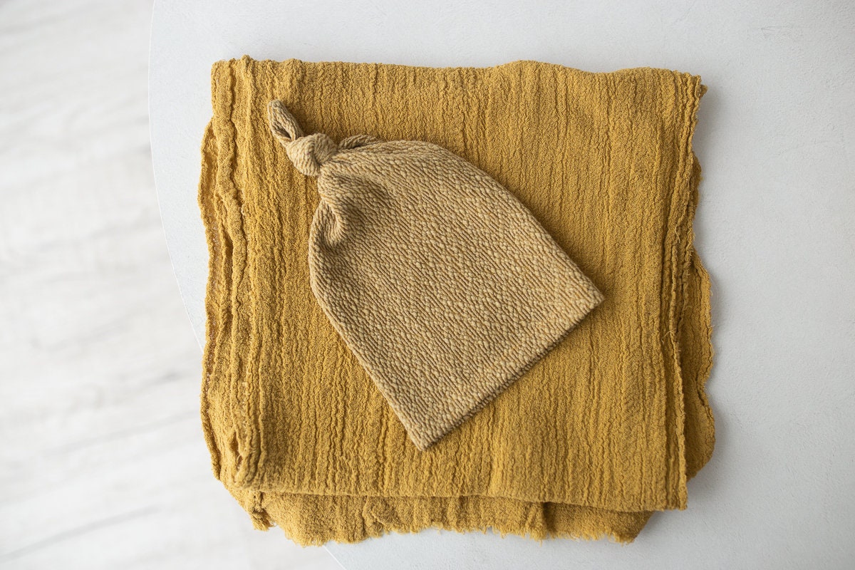 Mustard Newborn Photography Prop Set,Photo Prop,Newborn set,Newborn photo prop,Newborn photography outfit,Newborn knitted hat,Knitted Bonnet