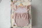Newborn girl romper with elegant lace trim & headband,Newborn Romper,Newborn photography prop,Newborn photo outfit girl,Pregnancy gift