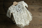 Newborn romper for Newborn Baby Girl with Elegant Lace Trim Headband,Newborn Photography Props,Newborn Prop,Pregnancy gift,Newborn baby gift