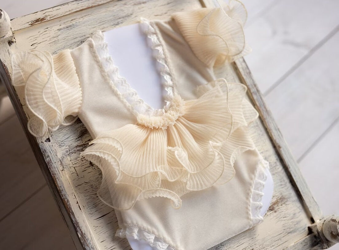 Photo outfit Baby Girl lace romper set,Newborn Romper and headband,Newborn Outfit,Newborn,Newborn Photography Props,Newborn Photo Prop,RTS!