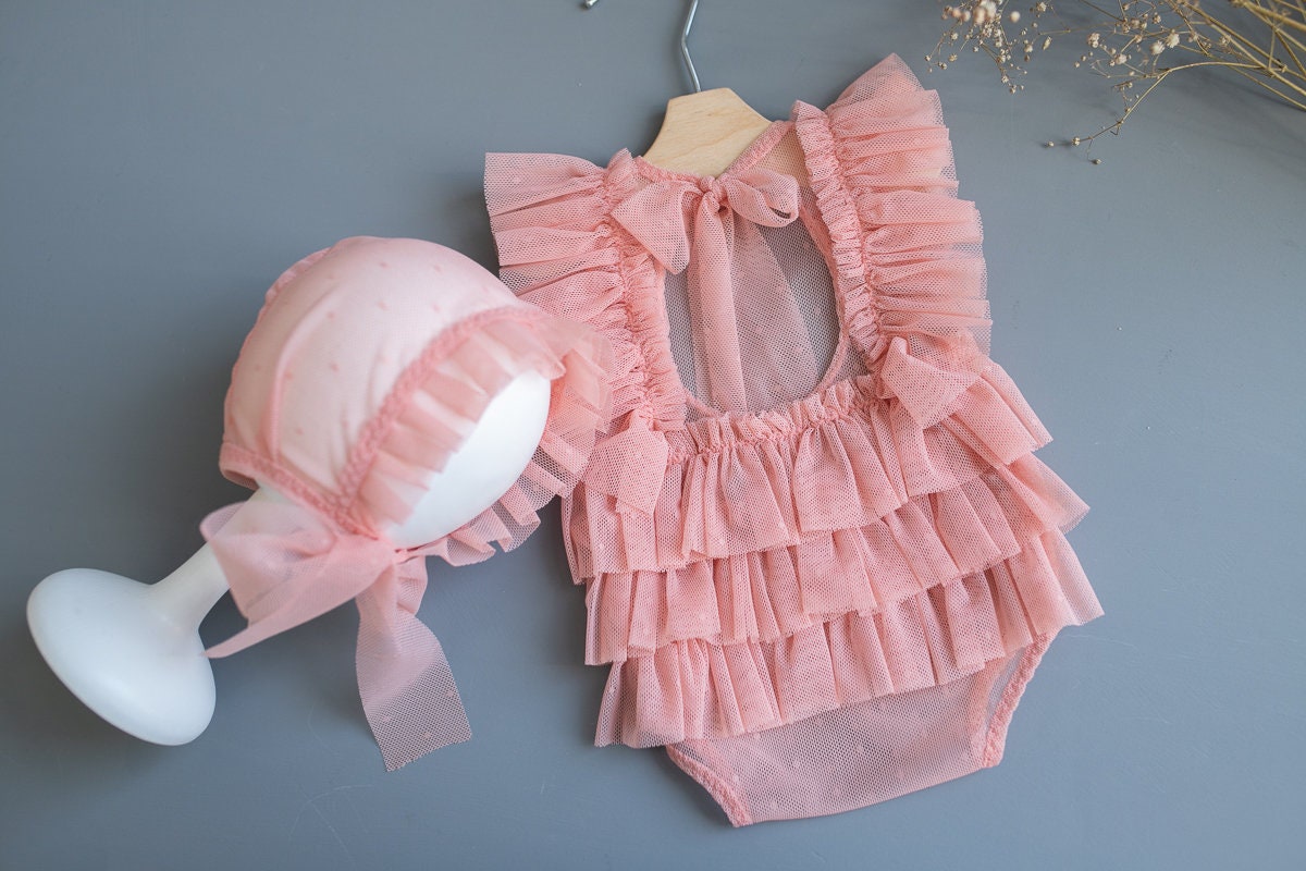Newborn girl photo outfit lace romper,Newborn girl lace bonnet,Newborn photography prop,Newborn photo prop set,Newborn prop,Pregnancy gift