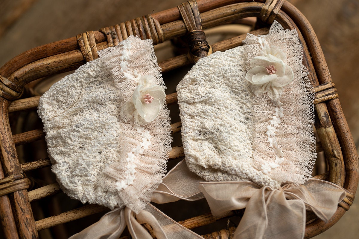 RTS! Newborn lace Bonnet,Newborn lace Sleep Hat,Newborn Hat,Newborn outfit,Newborn cap,Newborn photography,Newborn lace Sleeper Hat