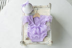 Newborn girl romper with elegant lace trim & headband,Newborn Romper,Newborn photography prop,Newborn photo outfit girl,Pregnancy gift