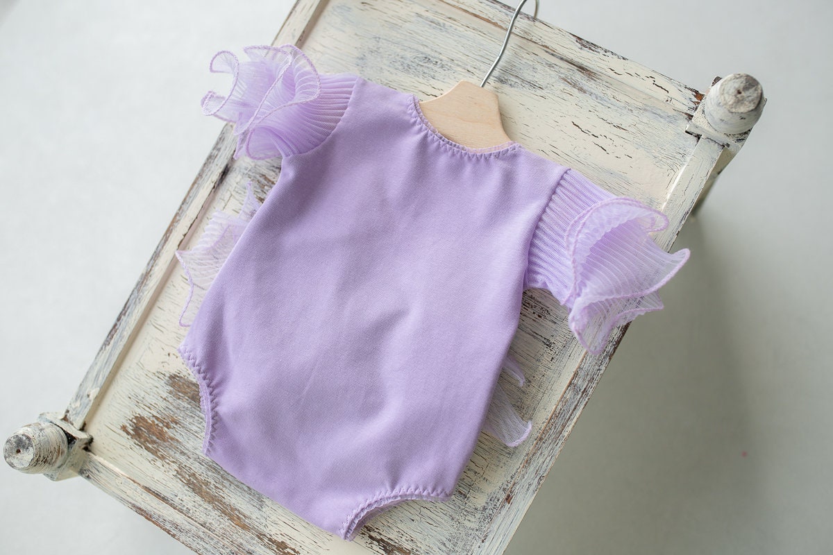 Newborn girl romper with elegant lace trim & headband,Newborn Romper,Newborn photography prop,Newborn photo outfit girl,Pregnancy gift