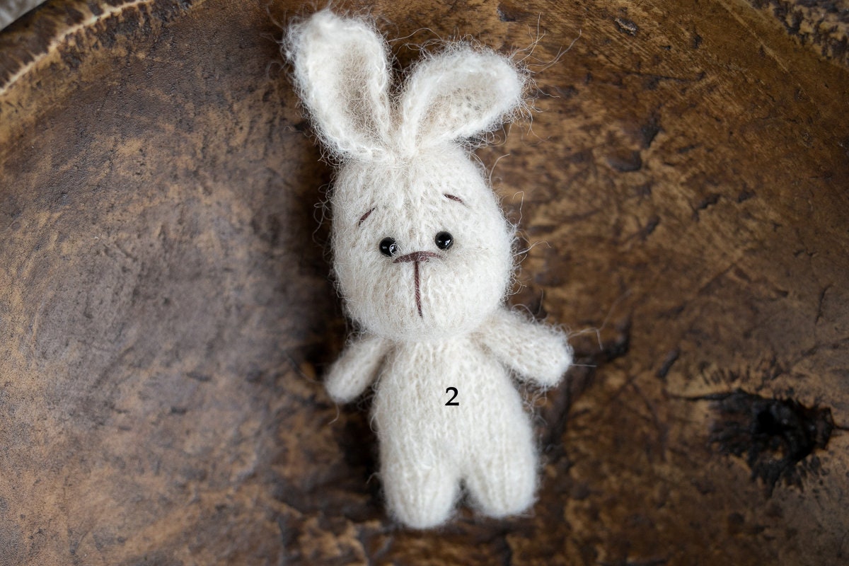 Newborn Knitted Bunny Photography Props, Newborn Knit Rabbit Toy,Baby Bunny Crochet Toy,Newborn Photography Prop, Knit Newborn Rabbit Toy