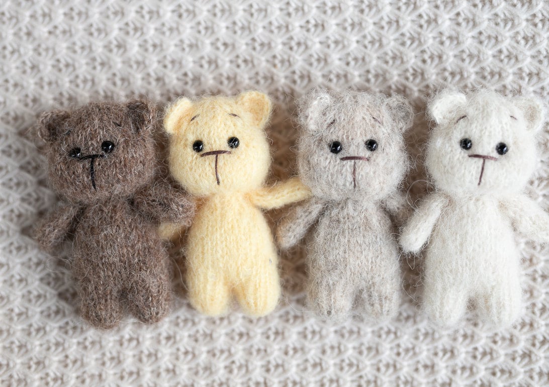 Newborn Knit Teddy Bear Outfit with Toy,Newborn Photography Props Set, Newborn Teddy Bear Outfit, Newborn Photo Props,Baby Bear Crochet Toy