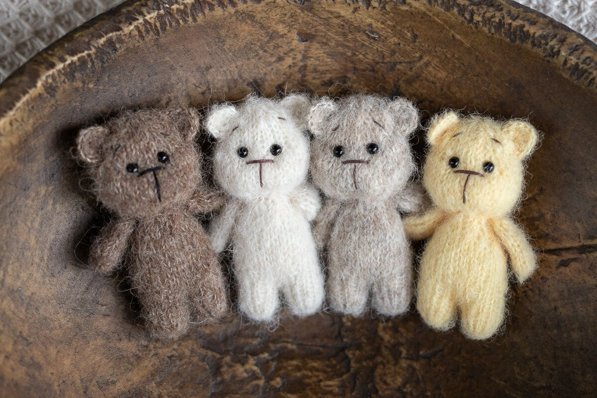 Newborn Knit Teddy Bear Outfit with Toy,Newborn Photography Props Set, Newborn Teddy Bear Outfit, Newborn Photo Props,Baby Bear Crochet Toy