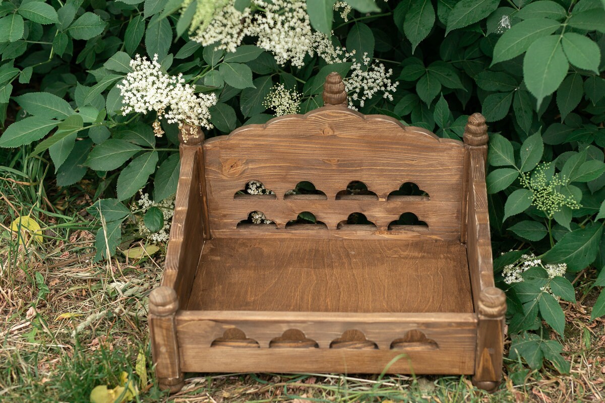 Newborn Wooden Bed,Real Wood Newborn Bed Prop,Newborn Photography Props,Newborn Photo Prop,Nursery Decor,Doll Bed,Rustic Wooden Bed