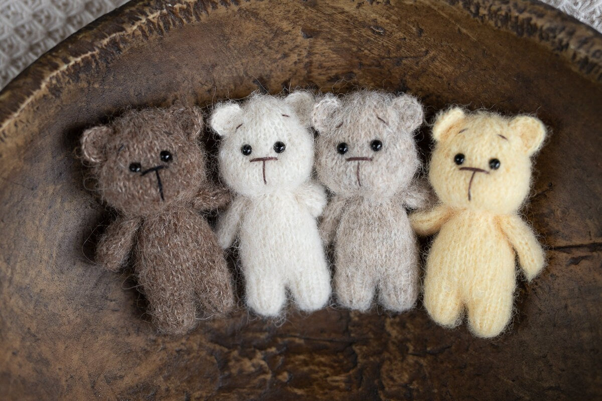 Newborn Knit Teddy Bear Outfit with Toy,Newborn Photography Props Set, Newborn Teddy Bear Outfit, Newborn Photo Props,Baby Bear Crochet Toy