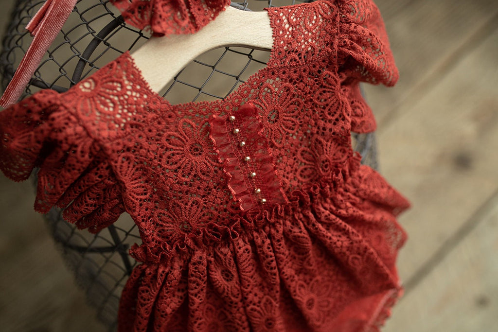 Newborn Romper girl made of velvet fabric with lace and headband,Newborn Outfit,Newborn Photography Props,Newborn Photo Props,Pregnancy gift