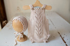 Knitted romper and bonnet,Newborn knitted Set,Newborn photography outfit,Сable knit romper,Pregnancy gift,newborn knit outfit,newborn props