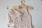 Knitted romper and bonnet,Newborn knitted Set,Newborn photography outfit,Сable knit romper,Pregnancy gift,newborn knit outfit,newborn props