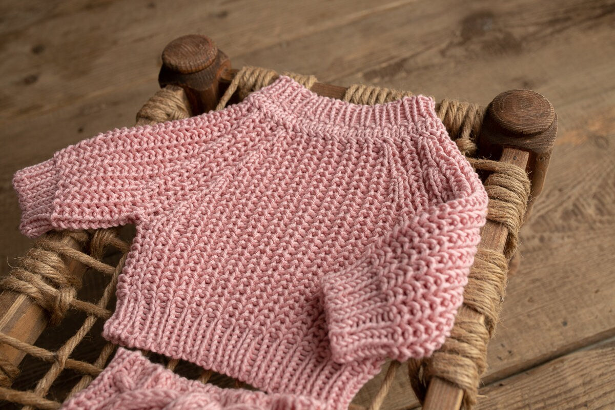 Newborn Knited set,Newborn Knit romper,Newborn Hat,Newborn outfit,Newborn cap,Newborn photography,Pregnancy gift,Knitted newborn photo props