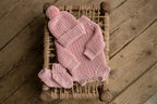 Newborn Knit romper,Newborn Knited set,Newborn Hat,Newborn outfit,Newborn cap,Newborn photography,Pregnancy gift,Knitted newborn photo props