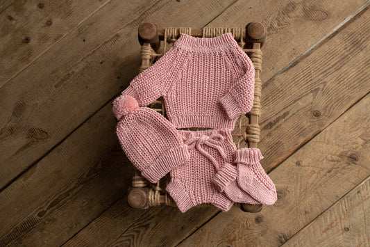 Newborn Knited set,Newborn Knit romper,Newborn Hat,Newborn outfit,Newborn cap,Newborn photography,Pregnancy gift,Knitted newborn photo props