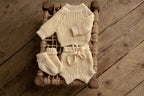 Newborn Knited set,Newborn Knit romper,Newborn Hat,Newborn outfit,Newborn cap,Newborn photography,Pregnancy gift,Knitted newborn photo props