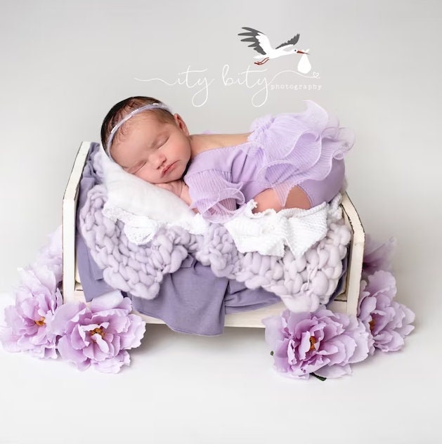 Newborn girl romper with elegant lace trim & headband,Newborn Romper,Newborn photography prop,Newborn photo outfit girl,Pregnancy gift