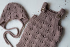 Knitted romper and bonnet,Newborn knitted Set,Newborn photography outfit,Сable knit romper,Pregnancy gift,newborn knit outfit,newborn props